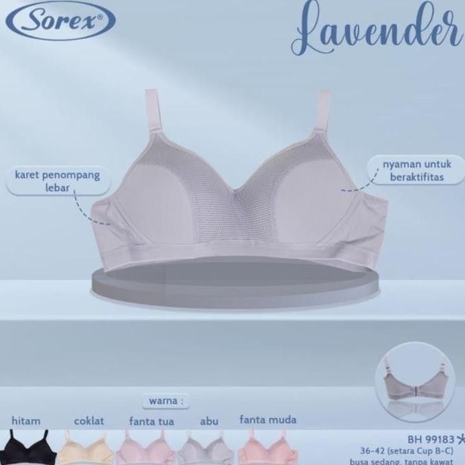 Bra Bh Sorex 99183 Tanpa Kawat Busa Tipis Spandex Lycra