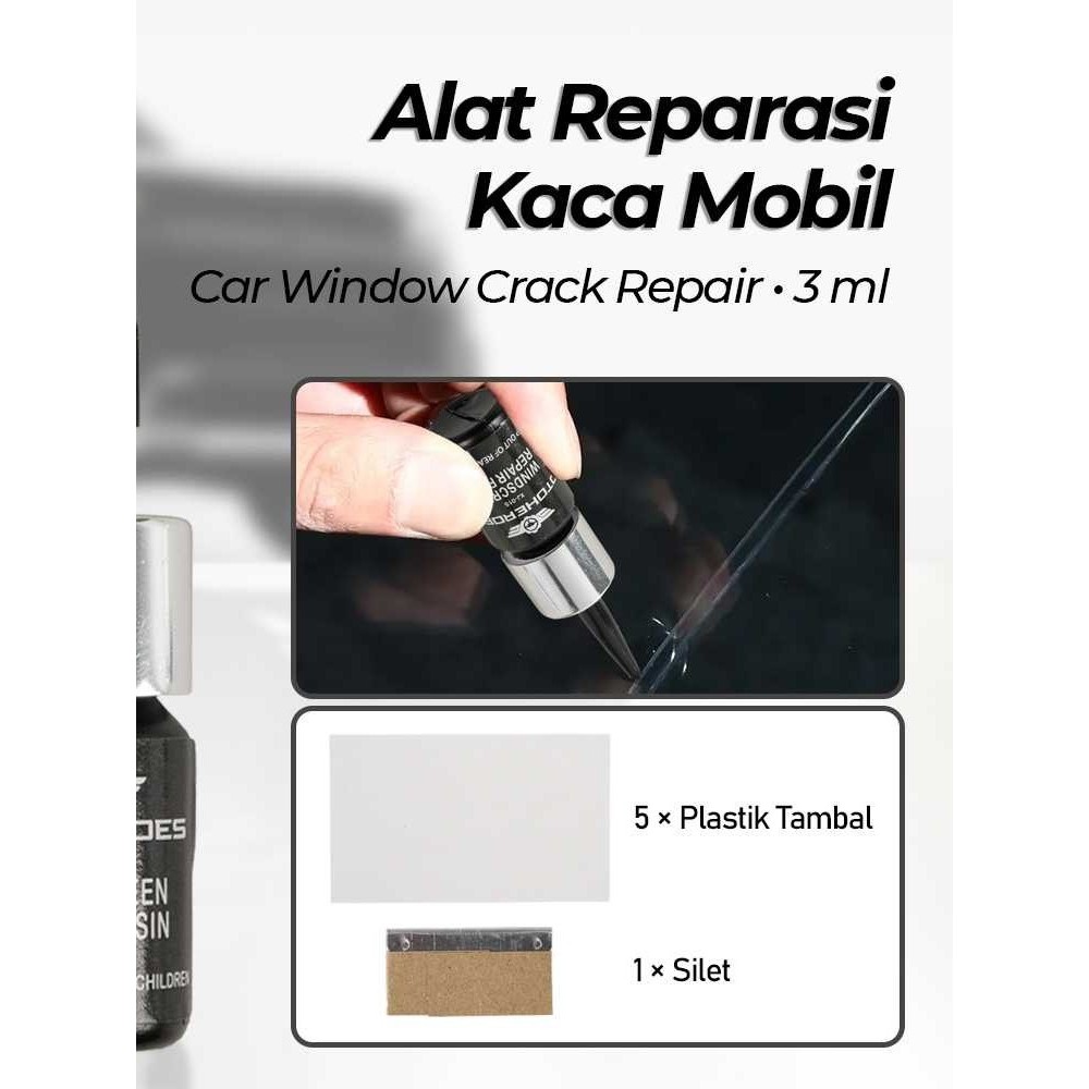 Lem Kaca Mobil Retak |
 Alat Reparasi Kaca Mobil Retak Car Window Crack Repair 3ml OTOHEROES | Lem K