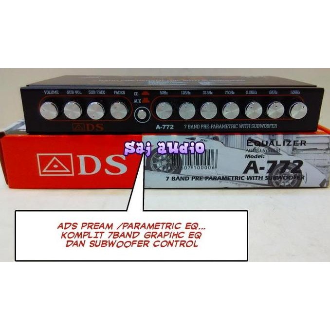Parametric Equalizer Ads 772 ..7Band Eq Dan Subwoofer Control..