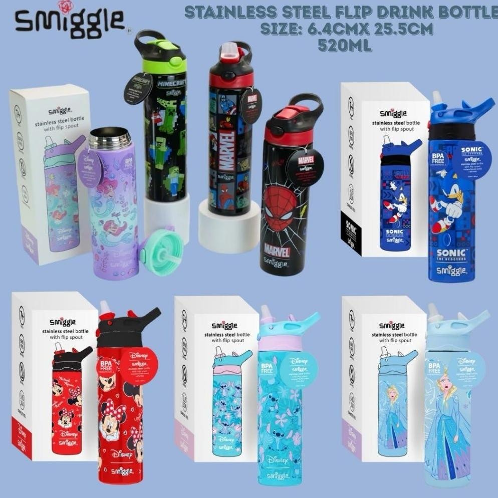 Botol Minum Anak Smiggle Stainless Steel 520 Ml / Botol minum Smiggle Stainless