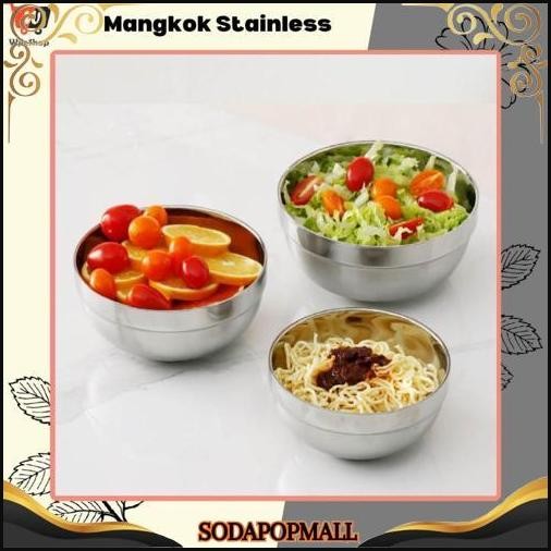 GROSIR Mangkok Korea Stainless Steel Tebal Mangkok Dua Lapis Anti Panas