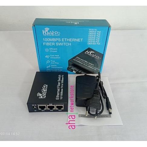 TERMURAH - HSairPo CM2F3ES POE Converter FO 2FO 3Eth POE HSairpo 2F3ES POE