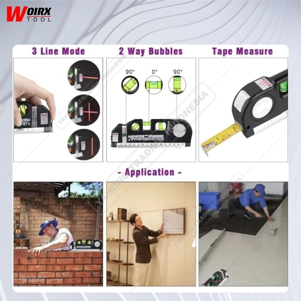 Waterpass Fixit Level Pro 3 Water Pass Meteran Laser up to 250 Cm **