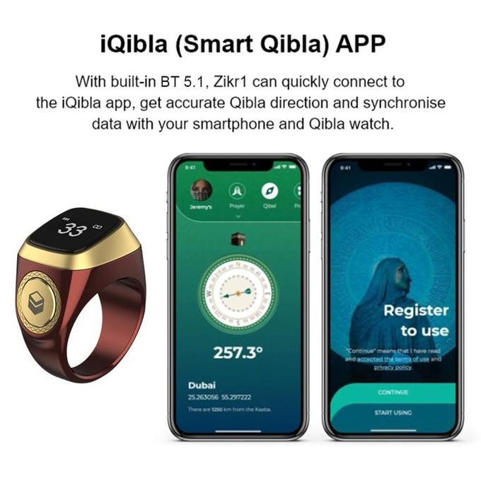 READY STOCK IQIBLA ZIKR TASBIH DIGITAL ZIKR DIGITAL TASBIH TRAVEL CINCIN RING 