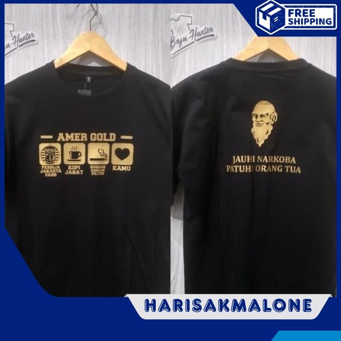 TERBARU KAOS TSHIRT BAJU OBRAL MURAH COMBED 30 DISTRO AMER GOLD EMAS PERSIJA ORANG TUA POLOS CUSTOM 