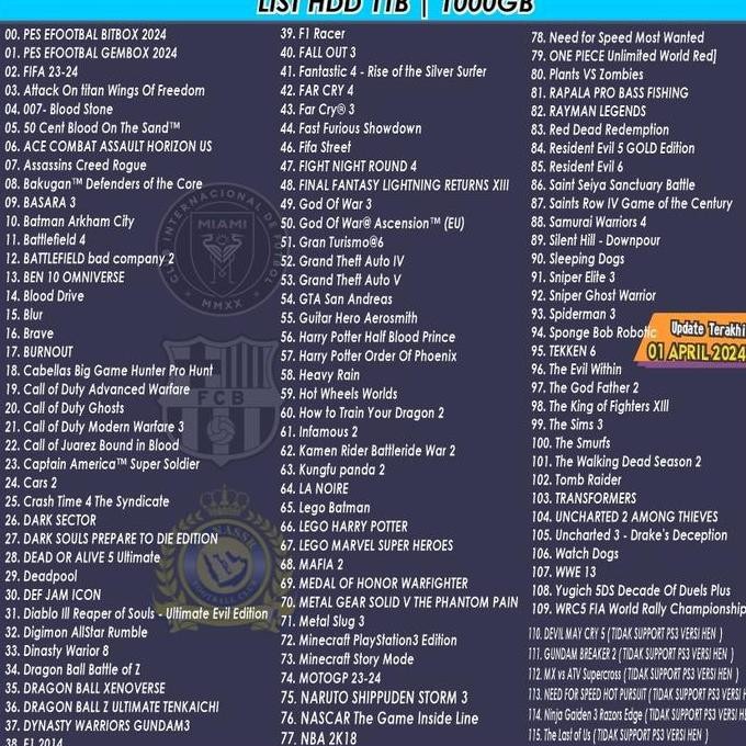 Hardisk PS3 500GB - hdd ps3 External Support PS3 Full Game Terbaru