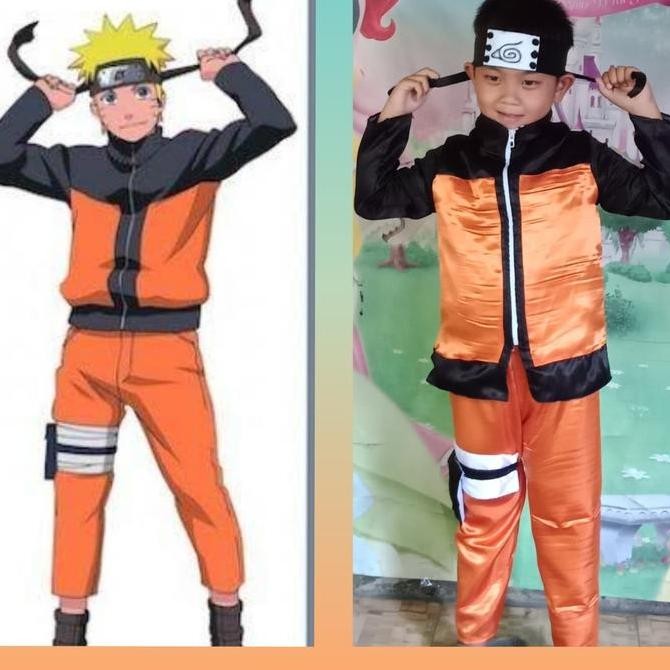 Kostum Naruto Anak/Cosplay Anime Naruto Uzumaki