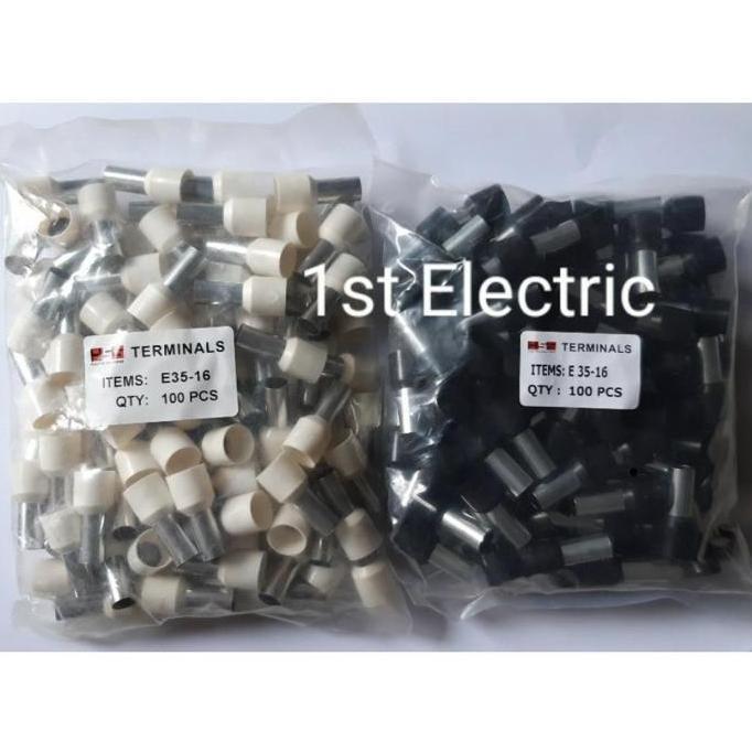 Skun Ferules 35mm Skun Kabel Ferrules E35-16 warna Beige & Hitam