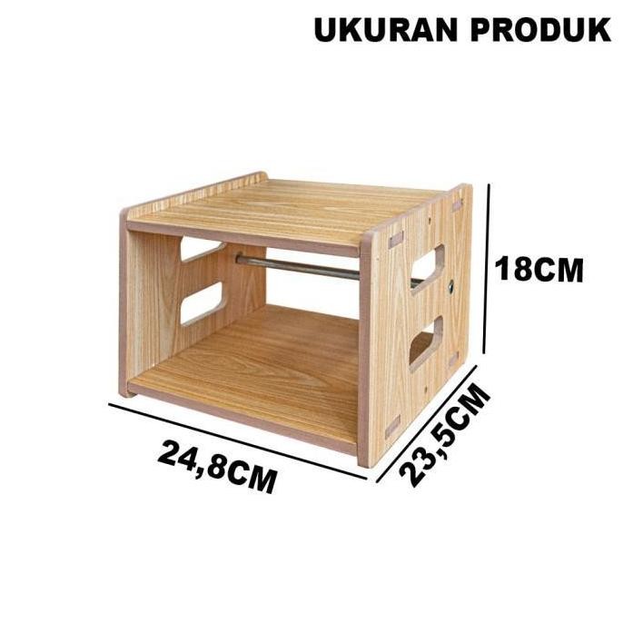 Rak Meja Printer Thermal 2 Susun Serbaguna bahan MDF - LC056