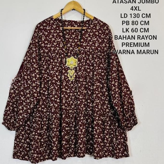 Atasan Jumbo Ld 130 Cm Motif Bunga Kekinian - Zahra Top