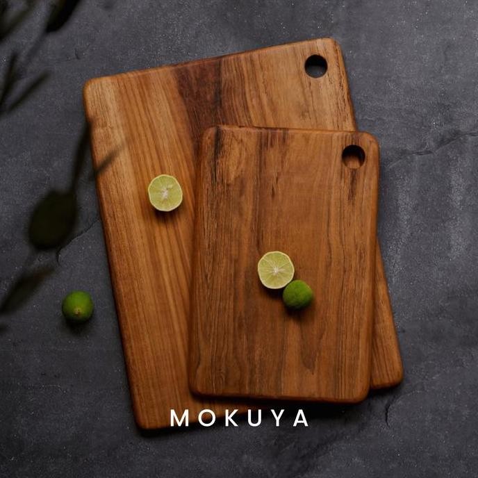 Tantan - Talenan kayu jati besar premium 2cm | Cutting Board Tebal Estetik untuk Masak & Dekor Dapur