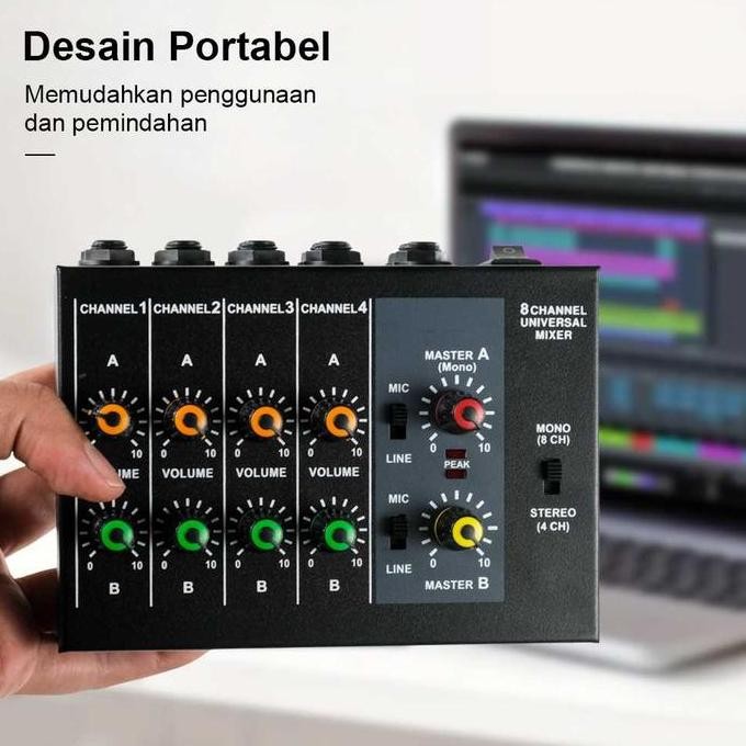 Mixer Karaoke Professional Console Karaoke Mixer 8 Channel Input Mic - Am-228