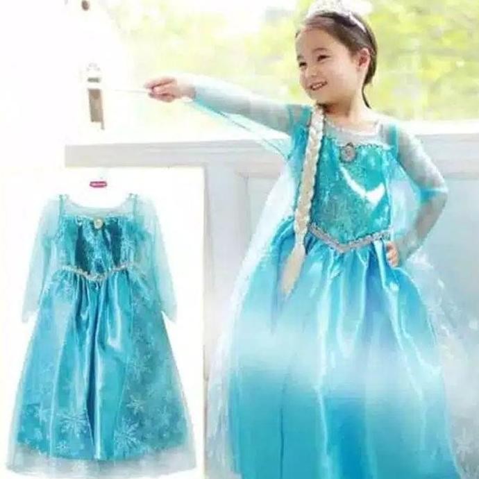 Dress/Baju Frozen Elsa Import /Original - Real Pict- Harga Obral