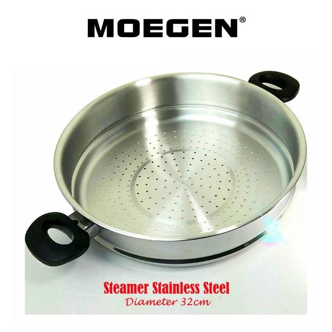 Steamer Tinggi Stainless Steel Kukusan Tinggi Untuk Wok Pan 32Cm
