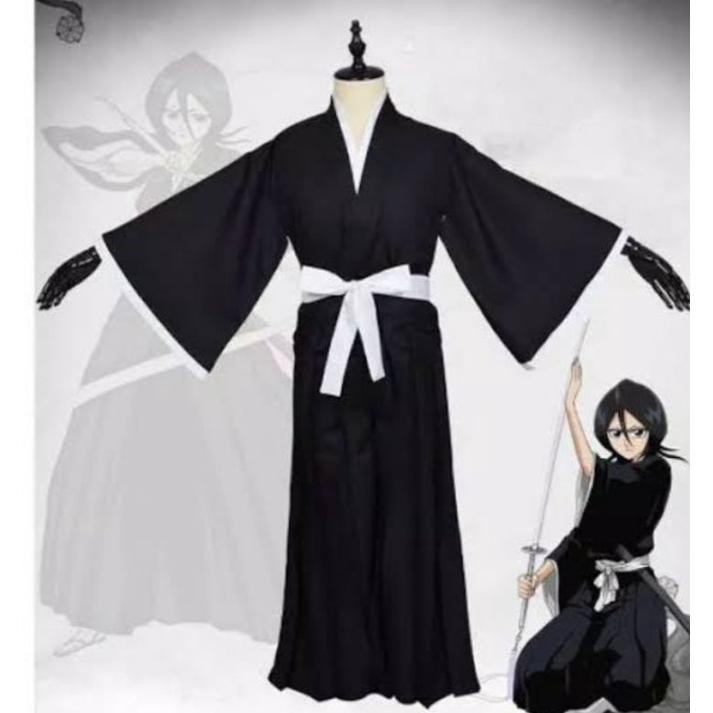 PROMO Costum kimono hakama bleach black ichigo kurosaki costum jepang tradisional pria/wanita