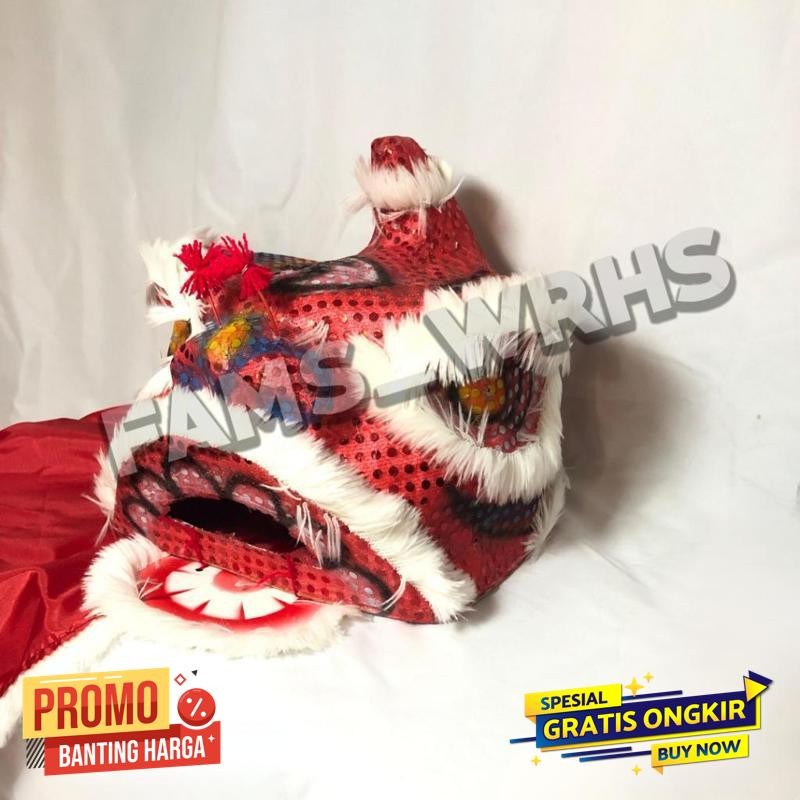 Termurah Barongsai Anak Dewasa Bahan Karton Tebal Kokoh Barongsai Kedip - Termurah Terlaris Berkuali