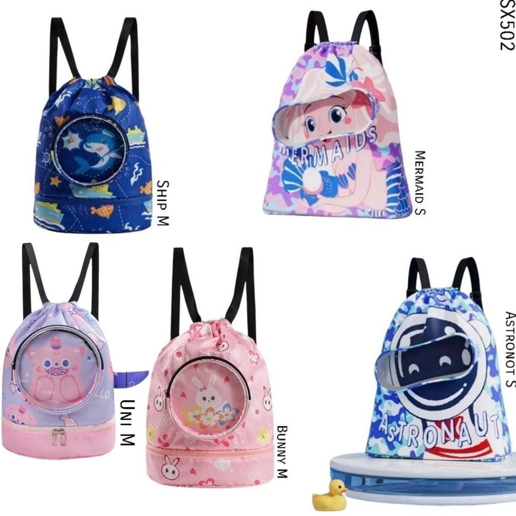 Fue-K5X20 (Bajuanakprincess) Sx502 Tas Renang Serut Waterproof Swimming Bag Berenang Swim Anak Cowok
