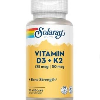 Solaray Vitamin D3 & K2 Soy Free 60 / 120 Vegcaps _Peoni