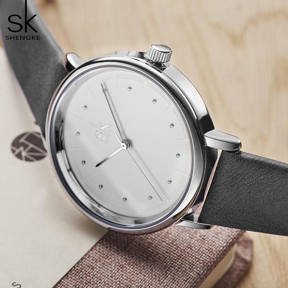 Cod Shengke Jam Tangan Wanita Vintage Leather Strap Quartz Movement Water Resist K8005 I-81