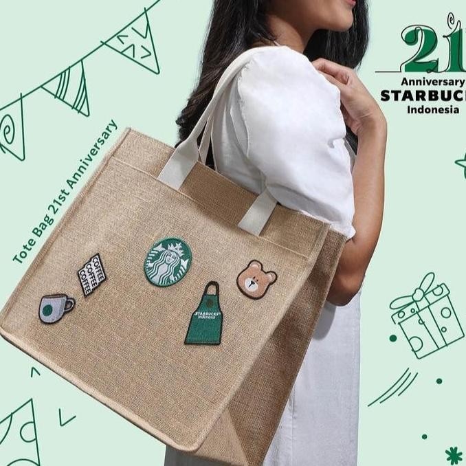 Starbucks Indonesia 21th Anniversary Tumbler Bearista Bear Tote Bag