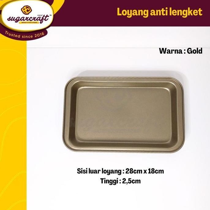 Loyang persegi panjang kecil anti lengket 28cm x 18cm cake pan