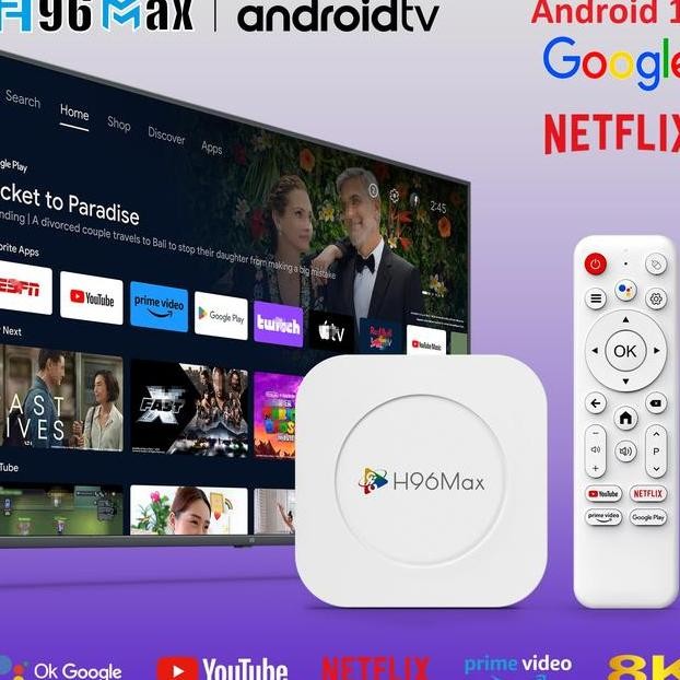 Android Tv Box H96 Max 4Gb 64Gb Bluetooth Miracast Resolusi 8K