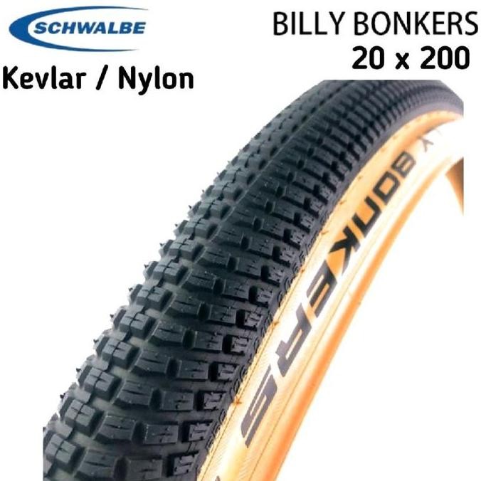Tire Schwalbe BILLY BONKERS 50-406 20 x 200 Schwalbe Tan Wall - Ban Luar 20x200 Schwalbe Billy Bonke