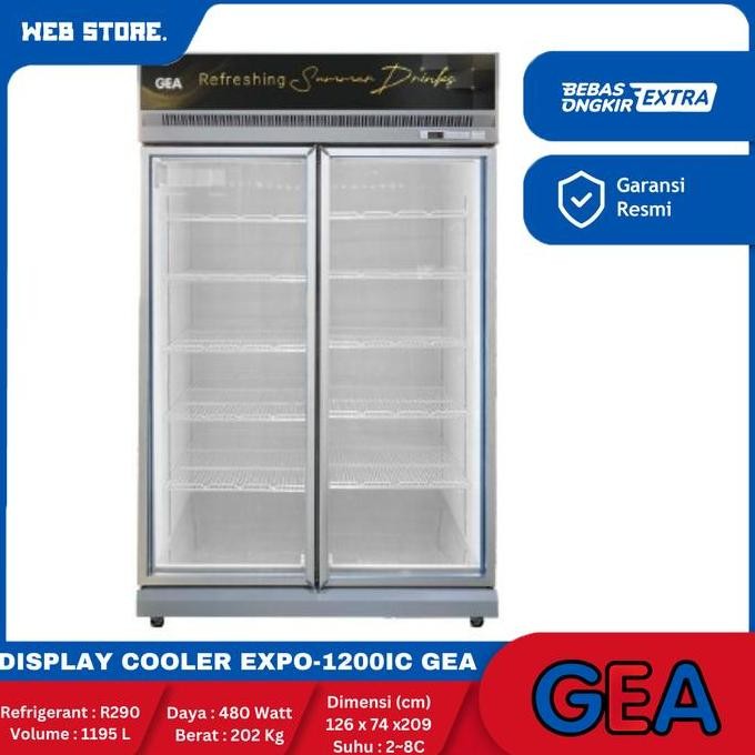 NANSO Display Showcase Cooler 2 Pintu 1195 L Low E-Glass EXPO-1200IC GEA / Showcase EXPO-1200IC GEA