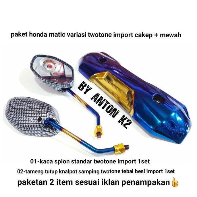 Tutup Tameng Knalpot Twotone Variasi Motor Beat Fi New-Beat Street/Pop Baru