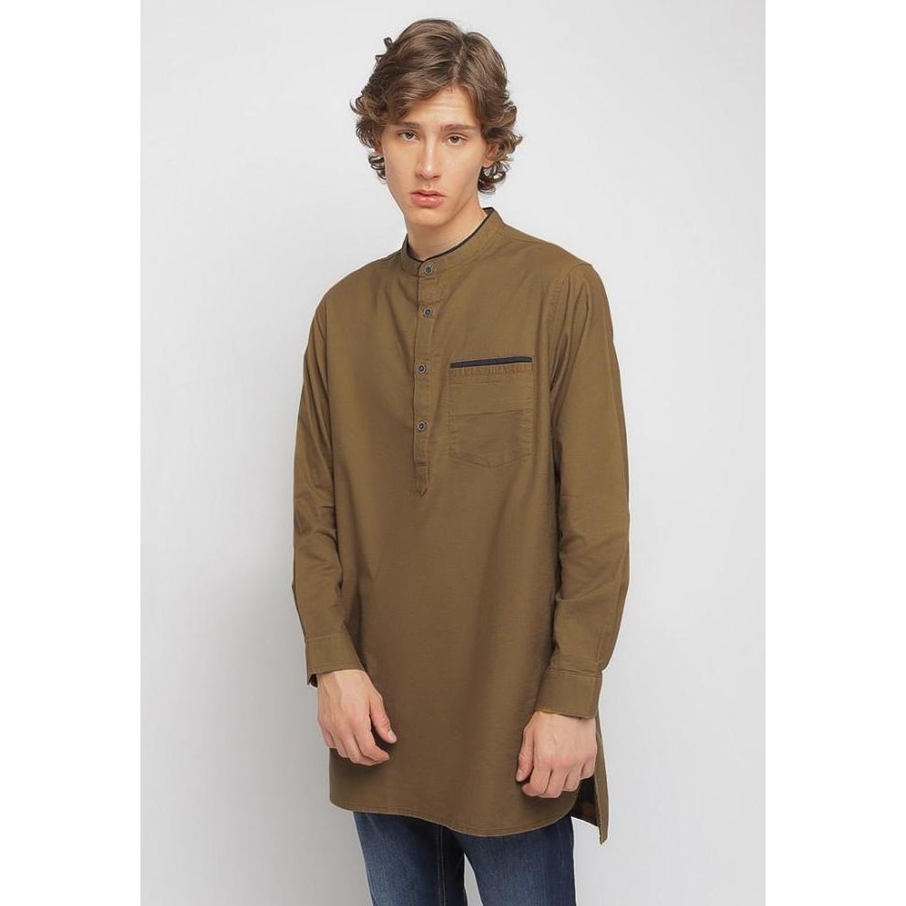 Baju Koko Maroko Pria Lengan Panjang Lois Jeans Original Kll333Br