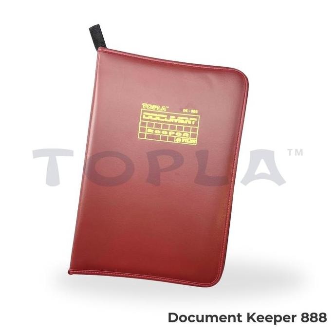 Topla Map Dokumen Keeper Resleting Anti Air Kulit / Map Document Keeper F4 (Folio)