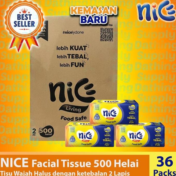 ( GROSIR 1 DUS ) Tissue NICE Facial 250 sheets 2 ply - Tisu Pembersih Wajah Tisue Muka Premium Murah