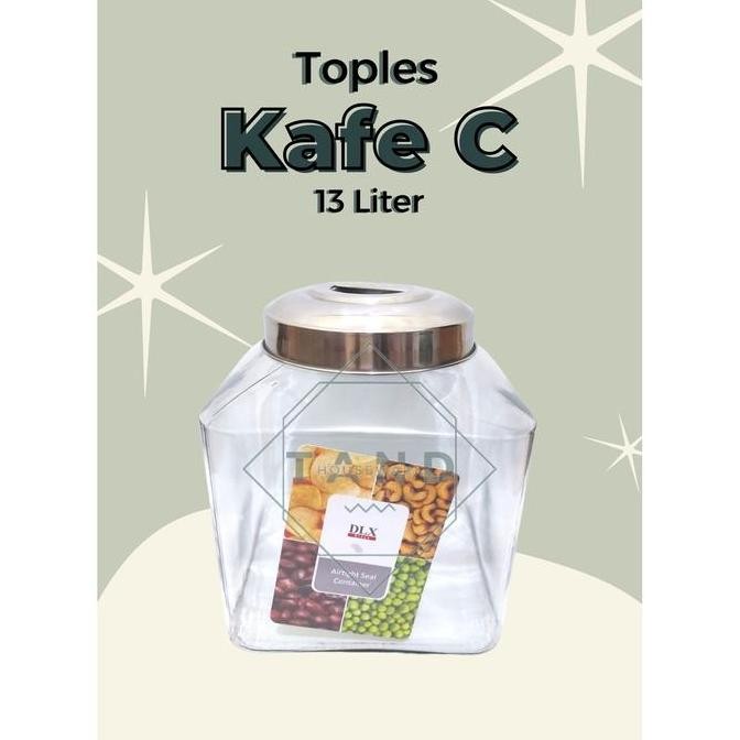 Toples Kaca Besar Kedap Udara Dlx Kafe C Seal 13 Liter Glass Jar