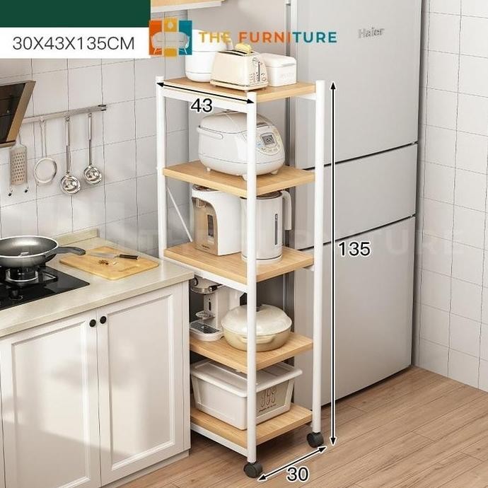 Rak Troli / Rak Dapur / Rak Penyimpanan Susun 4/5 Tingkat Besi Rack /Dapur Microwave Kamar Mandi Rak