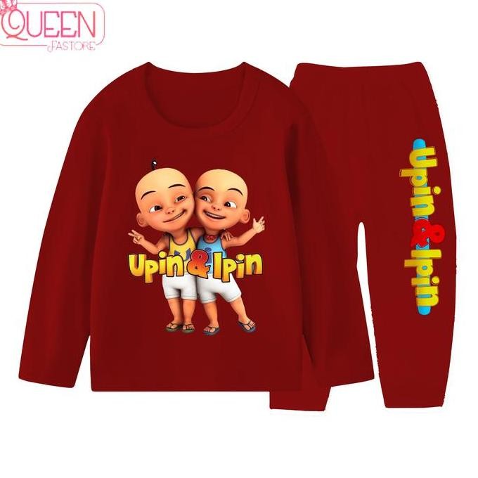 DS7 >> Piyama lengan panjang anak unisex usia 1-10 tahun UPIN IPIN