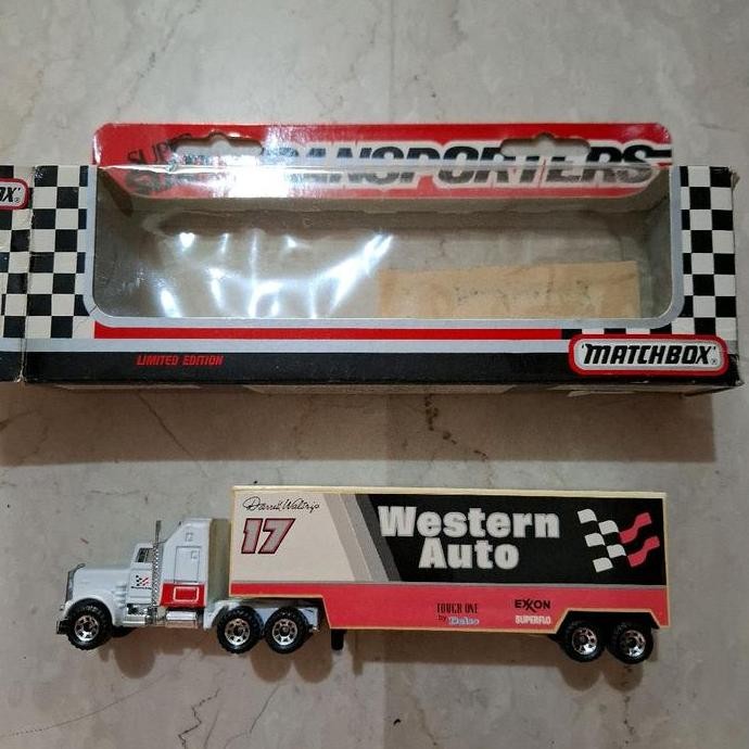 matchbox transporters kenworth aerodine low bed trailer western auto 1991