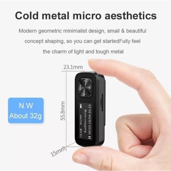 MP3 Player 32GB - IC Recorder - FM - OTG - Sports Clamp Philips SA1102