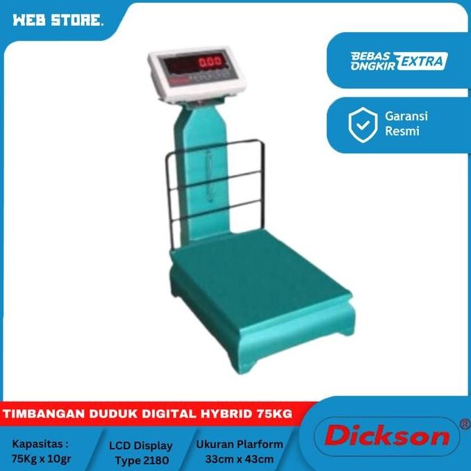 JERICOMM Timbangan Duduk Digital Hybrid Lantai Barang Mekanik Dickson 75Kg