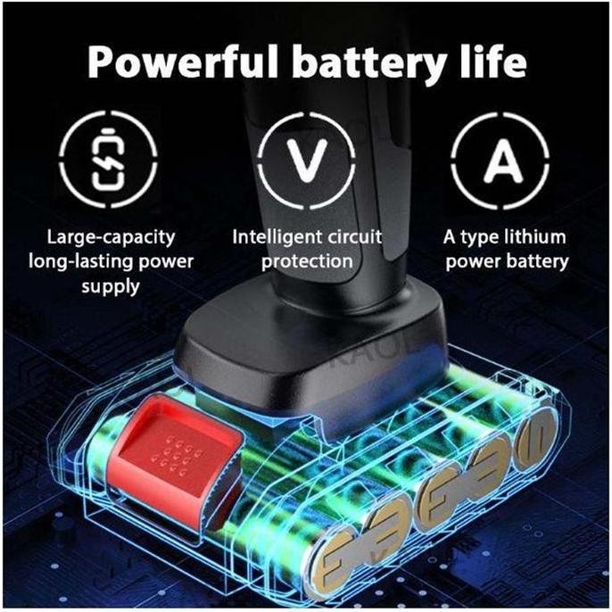 ENRIO- Tool HouseBor Listrik 1 Set Lengkap 36VF Reversible/ Modern Tanpa Kabel Cordless Real 36VF/ B