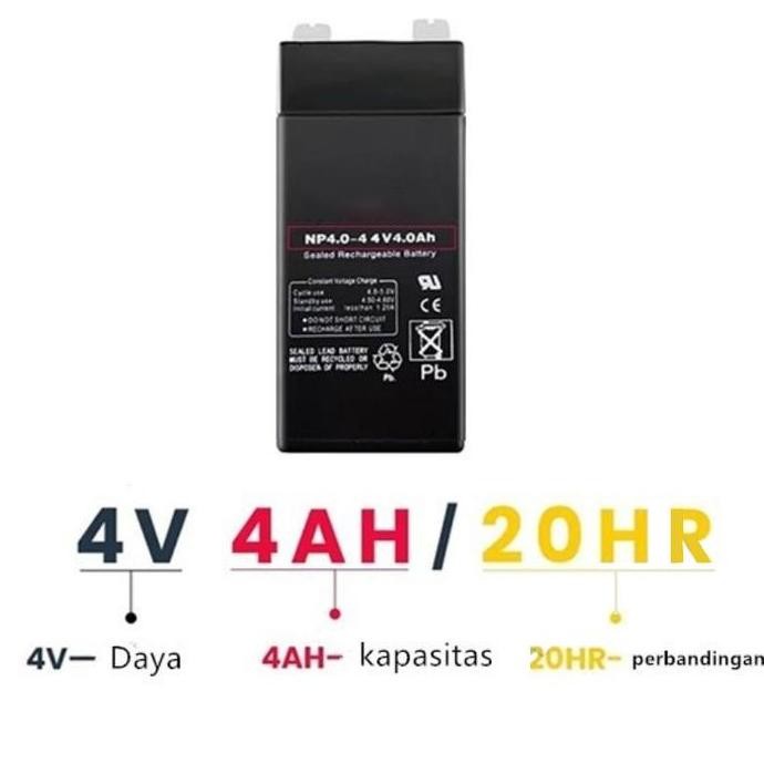 ENRIO- BATERAI AKI 4V 4AH / Baterai Timbangan Digital aki motor | baterai timbangan digital - batera