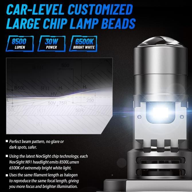 ENRIO- Modifikasi  depan LED laser lensa mobil,  depan terintegrasi dengan sinar jauh dan dekat,  ku