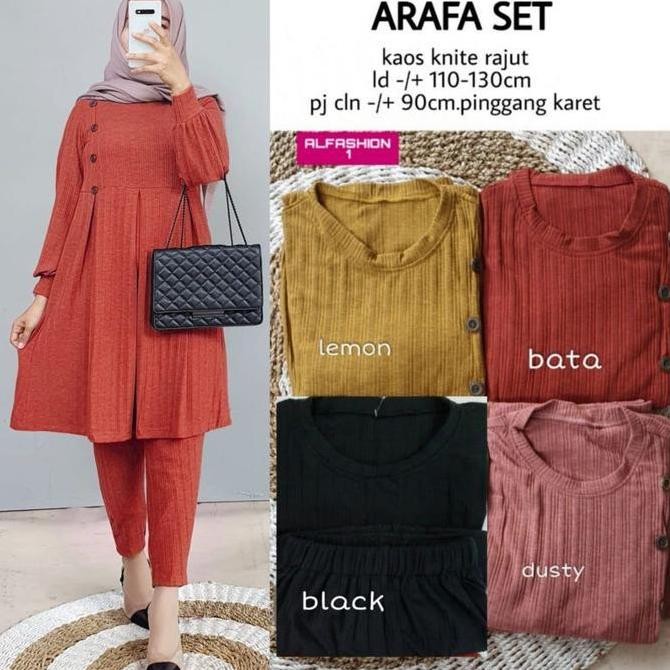 Setelan Afara Set 0215 / Gamis / Setelan Celana / Baju Kekinian / Tunik Muslim / Pakaian Wanita Musl