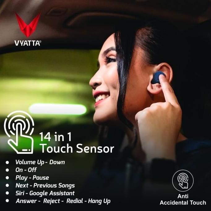 VYATTA AIRBOOM PRO 3 TWS BLUETOOTH HEADSET - Touch, HD, Long Battery