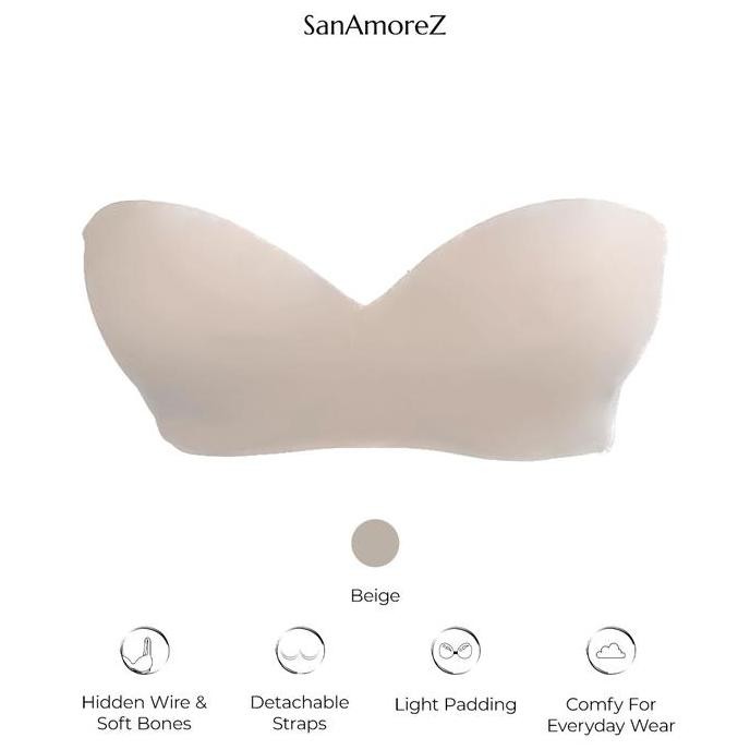 Promo Sanamorez (2 Pcs) | Premium Strapless Wire Bra / Bra Kawat Strapless Premium - Cotton / Polyam