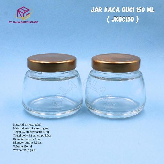 JKGC150 botol jar toples kaca pendek 150ml / jar puding/susu/youghurt