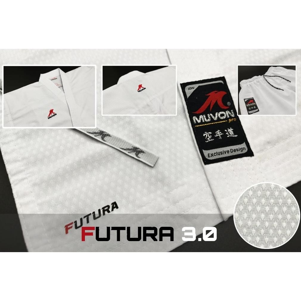 Baju Karate Gi Muvon Kumite Futura 3.0 WKF Style (setelan Baju + celana), exclusive design.100% Orig