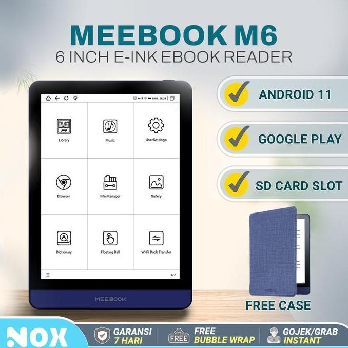 6"Inch Meebook M6 E-Ink Reader Android 11 Kindle Boox Likebook Kobo Kualitas Terbaik Harga Termurah