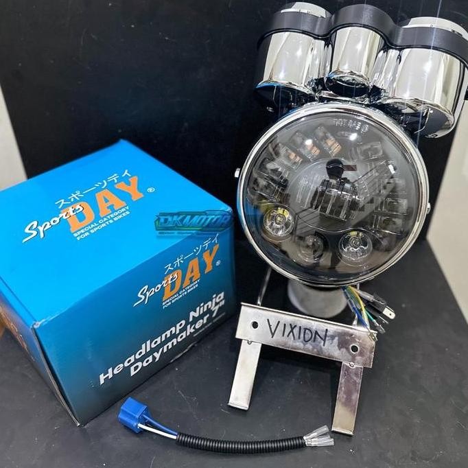 Promo Lampu Depan Daymaker 7inch Ninja SS R Crom Krom set Spidometer Import pnp Shock Skok Vixion NV