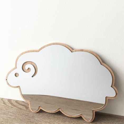 Cermin Dinding Anak Domba Sheep Acrylic Kayu Kaca Dinding Kamar