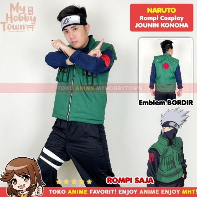 Rompi Vest Cosplay Kakashi Hatake Anime Naruto Jounin Ninja Konoha
